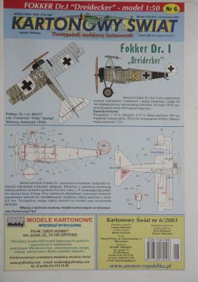 006\03      *        Fokker Dr.I "Dreidecker" (1:50)      *       KS
