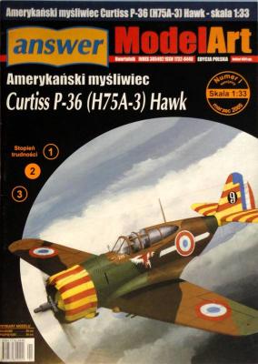 006   *    I sp\05    *Amerykanski mysliwiec Curtiss P-36 (H75A-3) Hawk (1:33)      *   Answ Mod Art