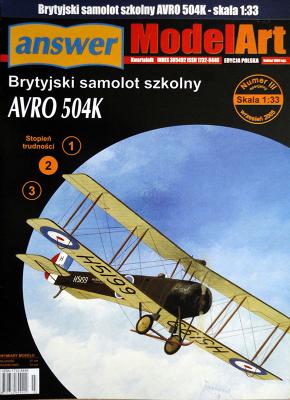 008   *   IIIsp\05    *    Brytyjski samolot szkolny AVRO 504K (1:33)     *   ANSWER  MOD-ART